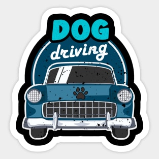 Dog Driving A Car Retro Vintage I'm not old I'm classic Sticker